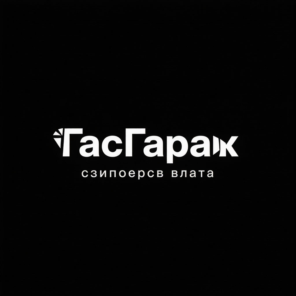 Вход в автосервис ГасГараж, направленный свет, тёмный фон, видна вывеска